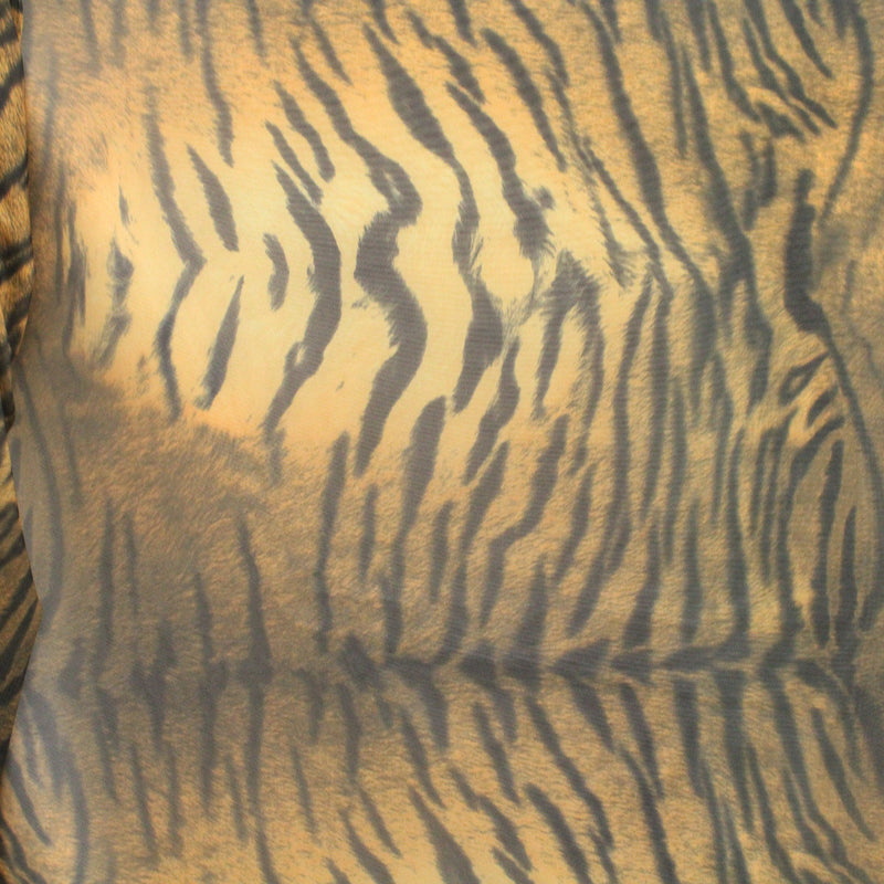 Elegant Tiger Printed Mesh Fabric - Tiger Print, 36" X 60" (1 Yard)