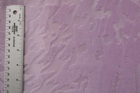 Lilac Abstract Zebra Burnout Velvet Fabric - Lilac Abstract Zebra, 4-Way Stretch, 58" Width (1 Yard)