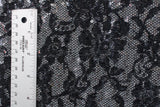Black Lace 4-Way Stretch Sequin Mesh Fabric - Black Lace, 36" X 60" (1 Yard)