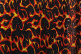 Flames Stretch Sequin Mesh Fabric - Red Flame Print, 36" X 60" (1 Yard)