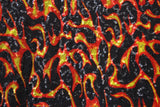 Flames Stretch Sequin Mesh Fabric - Red Flame Print, 36" X 60" (1 Yard)