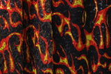 Flames Stretch Sequin Mesh Fabric - Red Flame Print, 36" X 60" (1 Yard)