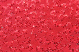 4-Way Stretch Sequin Mesh Fabric - Red, Printed, 36" X 60" (1 Yard)