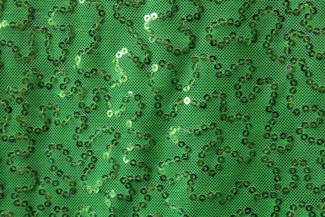 4-Way Stretch Sequin Mesh Fabric - Lime Green, Printed, 36" X 60" (1 Yard)