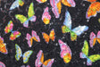 Butterflies 4-Way Stretch Sequin Mesh Fabric - Printed Butterflies, 36" X 60" (1 Yard)