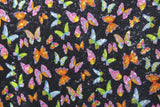 Butterflies 4-Way Stretch Sequin Mesh Fabric - Printed Butterflies, 36" X 60" (1 Yard)