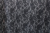 Black Lace 4-Way Stretch Sequin Mesh Fabric - Black Lace, 36" X 60" (1 Yard)