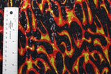 Flames Stretch Sequin Mesh Fabric - Red Flame Print, 36" X 60" (1 Yard)