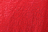 4-Way Stretch Sequin Mesh Fabric - Red, Printed, 36" X 60" (1 Yard)