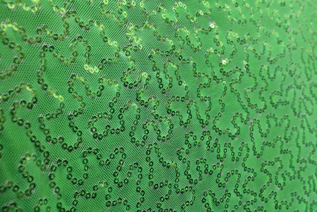 4-Way Stretch Sequin Mesh Fabric - Lime Green, Printed, 36" X 60" (1 Yard)