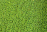4 Way Stretch Sequin Mesh Fabric - Neon Yellow, Printed, 36" X 60" (1 Yard)