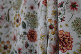 White Boho Floral Spandex Fabric - White Floral, 58"/60" Width (1 Yard)