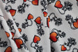 White Tattoo Hearts Polyester Spandex Fabric - Red, Black And White Tattoo Hearts, 58"/60" Width (Yard (36" X 60"))