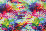 Rainbow Vortex Illusion Spandex Fabric - Multicolor Abstract Print, 58"/60" Width (1 Yard)