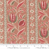 Quilting Cotton Chateau De Chantilly Clay Picardy Florals Stripe Moda