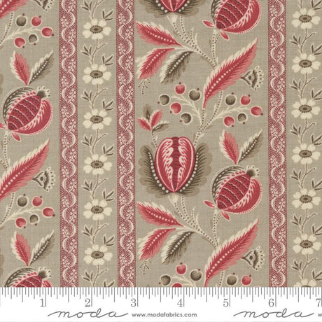 Quilting Cotton Chateau De Chantilly Roche Picardy Florals Stripe Moda