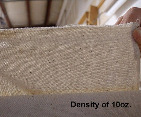 Natural Cotton Canvas Fabric - Black/Natural, 60" Width