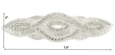 Rhinestone Applique Silver Iron-On