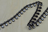 Rhinestone Tear-Drop Trim Black