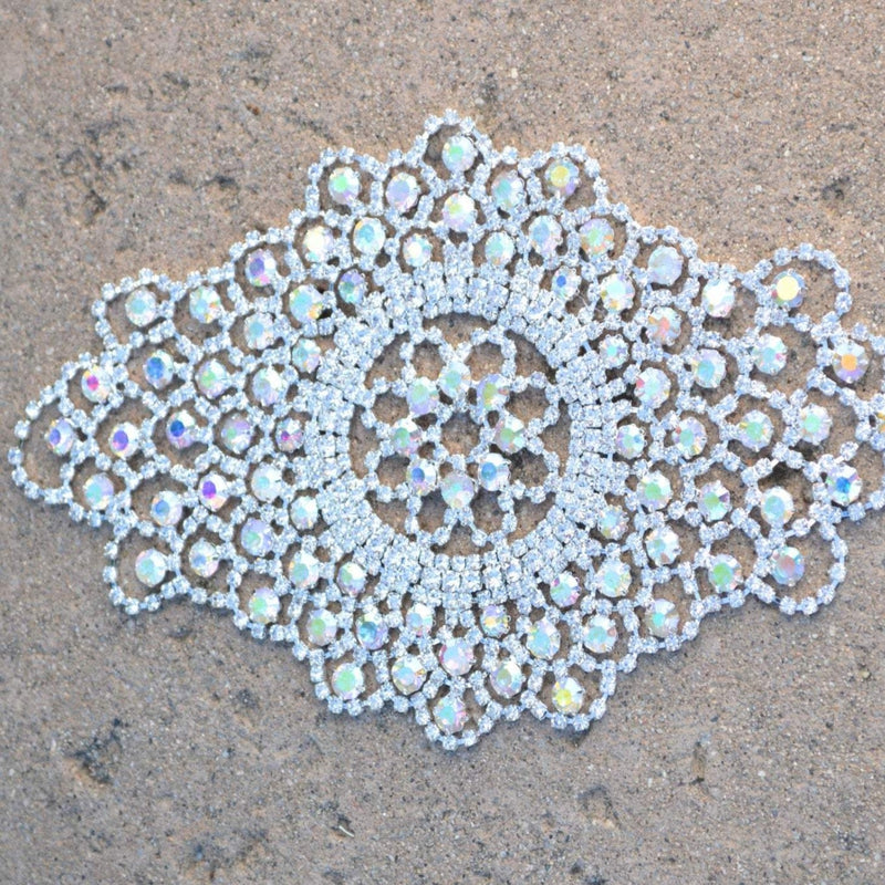 Rhinestone Applique Almond Bridal Patch