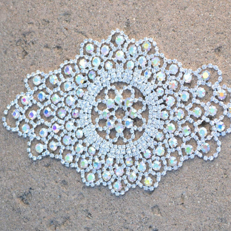 Rhinestone Applique Almond Bridal Patch