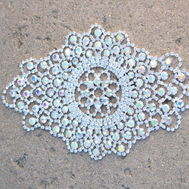 Rhinestone Applique Almond Bridal Patch