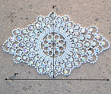 Rhinestone Applique Almond Bridal Patch