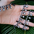 Rhinestone Tear-Drop Trim Black