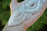 Rhinestone Applique Silver Iron-On