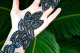Black Rhinestone Iron-On Applique