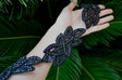 Black Rhinestone Iron-On Applique