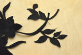 Embroidered Flower Patch Black Iron-On Applique