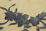 Embroidered Flower Patch Black Iron-On Applique