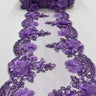 Beaded Lace With Pearls & Crystals Polyester Fabric - 3D Embroidered Lace, Baby Blue/Blush/Champagne/Dusty Rose/Gold/Lilac/Red/Royal Blue/Sage/White, 22" Width