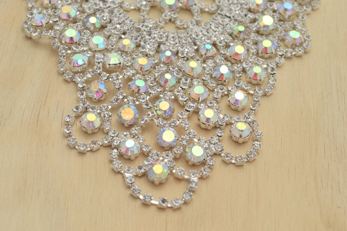 Rhinestone Applique Almond Bridal Patch