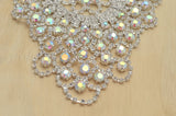 Rhinestone Applique Almond Bridal Patch