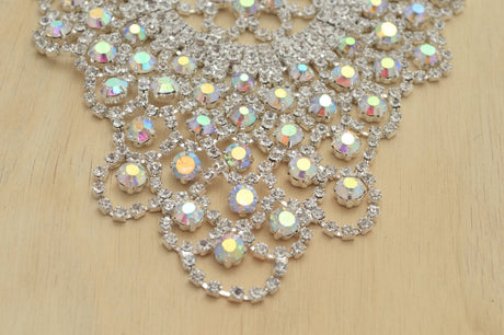 Rhinestone Applique Almond Bridal Patch