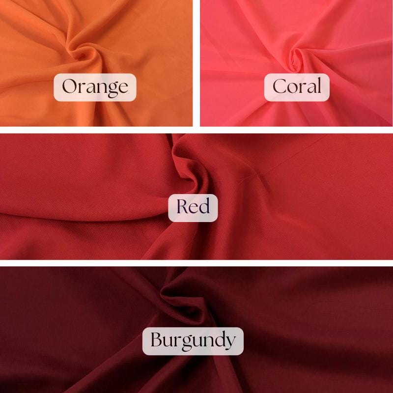 Soft Matte Chiffon Fabric - Solid, Lightweight, Matte Finish