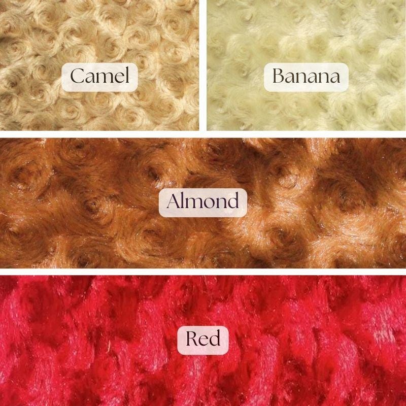 Rose Minky Polyester Fabric - Floral Rosebud Texture, 58" Width
