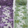 Beaded Lace Table Runner With Pearls And Sequins 3D Embroidered Lace Fabric - Baby Blue, 13" Wide