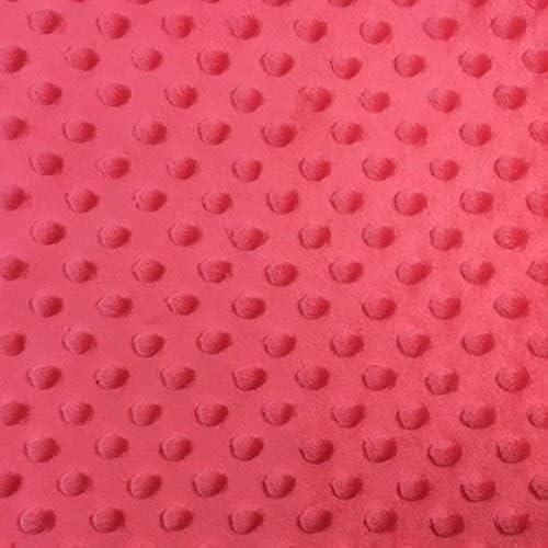New Minky 100 Percent Polyester Fabric - Polka Dimple Dot, Biking Red/Coral/Strawberry Red/Burgundy/Dark Red, 60" Width