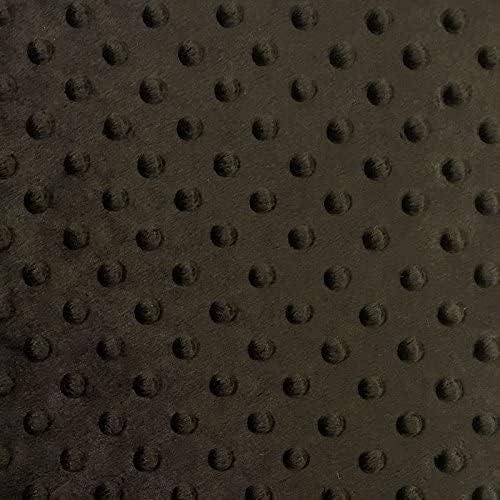 Black Chocolate And Charcoal Grey Minky Dot Fleece Fabric - Polka Dot, 60" Width (1 Yard)