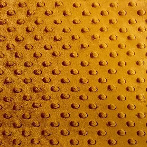 Minky Dimple Dot Polyester Fabric - Banana, Canary Yellow, Copper, Mango Yellow, Orange, Yellow, 60" Width (1 Yard)