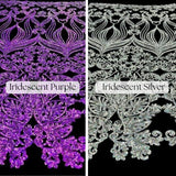 Damask Lace Polyester Fabric - Black Gold Damask Embroidered Mesh, 48-50" Width (1 Yard)