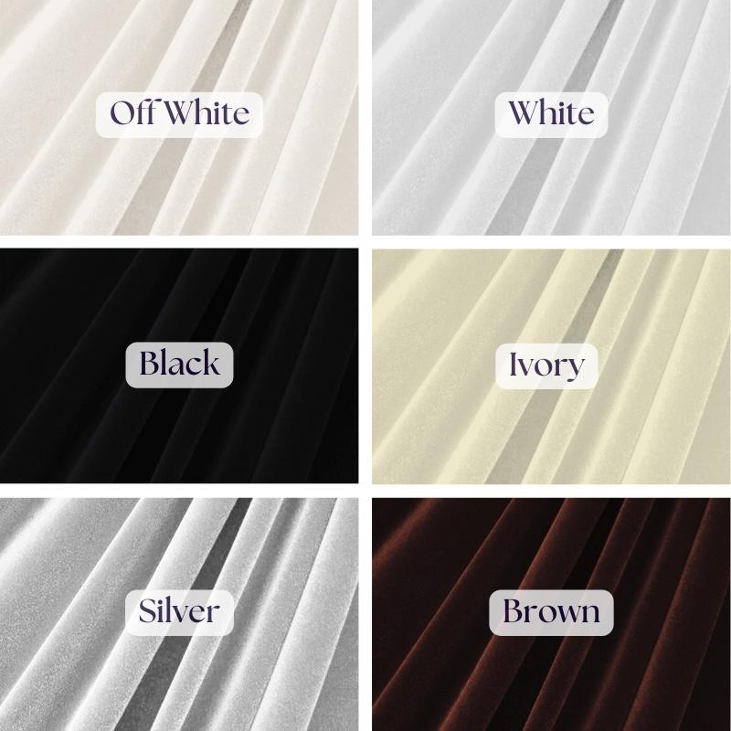 Neutral Stretch Velvet Fabric - Black, Brown, Ivory, Off White, Silver, White, 1 Yard