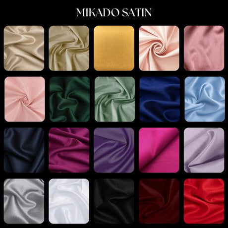 Premium Mikado Satin Fabric - Dense Twill Weave, Textured Satin, 58/60" Width (1 Yard)
