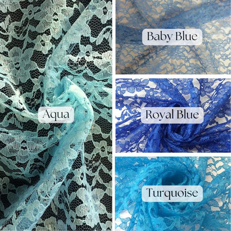 Elegant Raschel Lace Polyester Fabric - French Floral, 60" Width