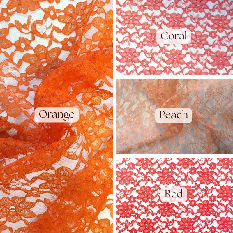 Elegant Raschel Lace Polyester Fabric - French Floral, 60" Width