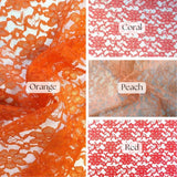 Elegant Raschel Lace Polyester Fabric - French Floral, 60" Width