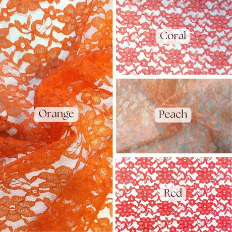 Elegant Raschel Lace Polyester Fabric - French Floral, 60" Width